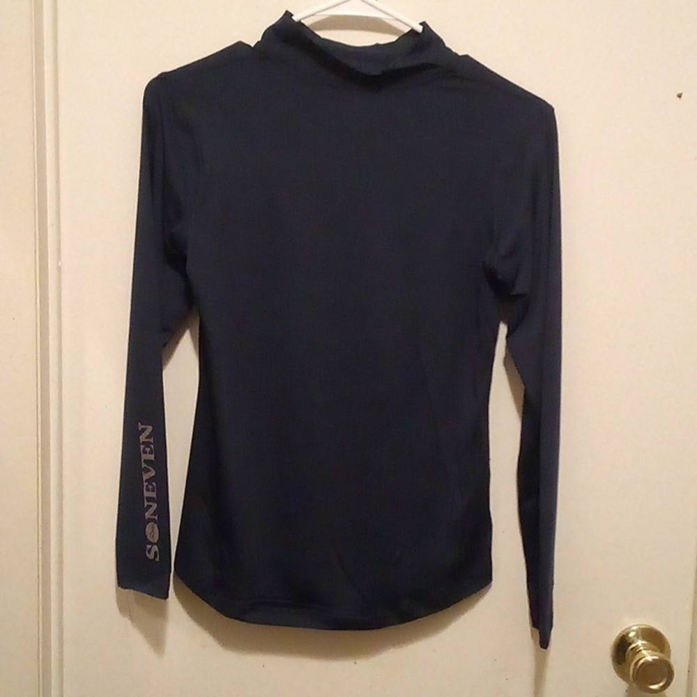 NWT - Soneven Long Sleeve Workout Mock Neck Shirt Comprossion SPF - Size Small